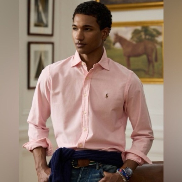 Ralph Lauren Men's Oxford Button‎ Down Shirt In Pink Size X-Large 18 34/35 - Picture 1 of 11